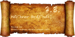 Hübner Brúnó névjegykártya